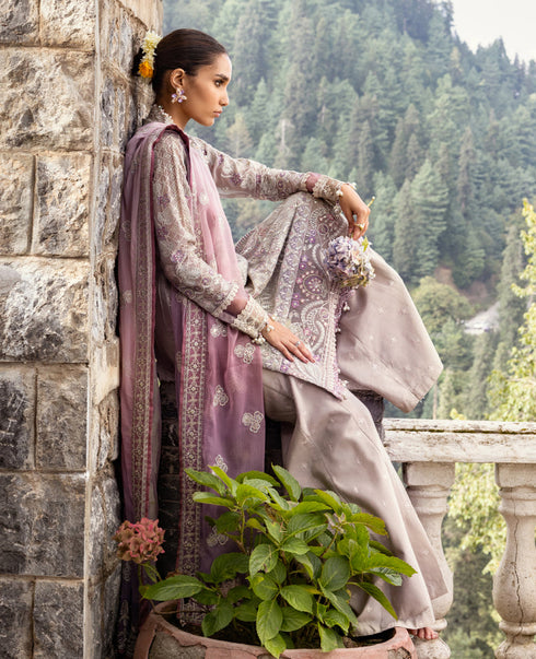 Xenia Embroidered Chiffon 3 Piece Suit - TAIF