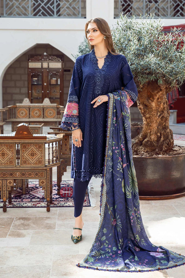 Maria B Embroidered Linen 3 Piece suit MPT-2001-B