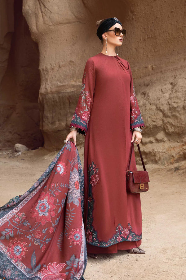 Maria B Embroidered Linen 3 Piece suit MPT-2005-A