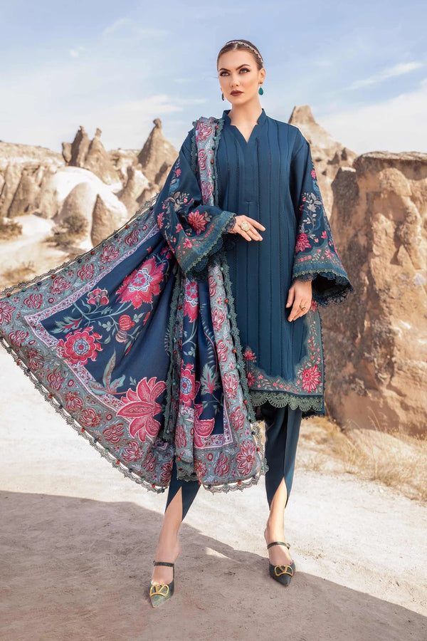 Maria B Embroidered Linen 3 Piece suit MPT-2005-B
