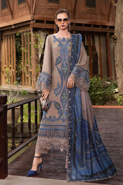 Maria B Embroidered Linen Suit MPT-2806-A