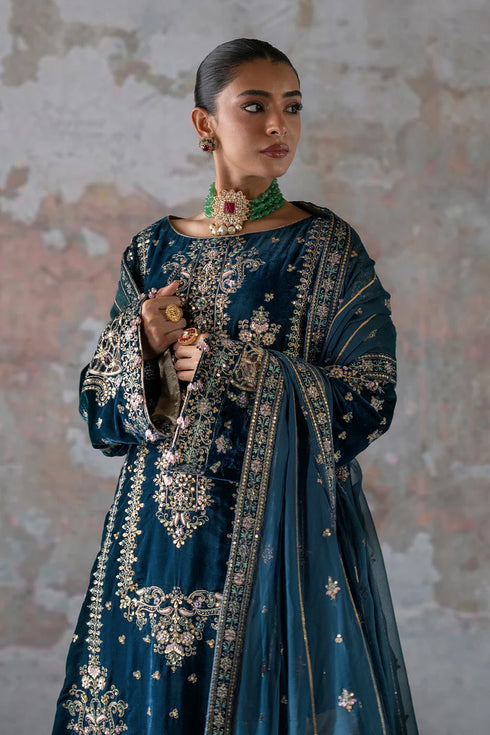 Emaan Adeel Embroidered Velvet Suit Meher