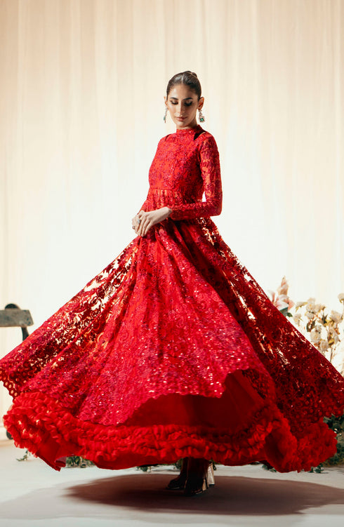 Maryam N Maria Embroidered Organza 3 piece suit Camelia-MW23-530