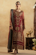 Maryam N Maria Embroidered Organza 3 piece suit Ruby