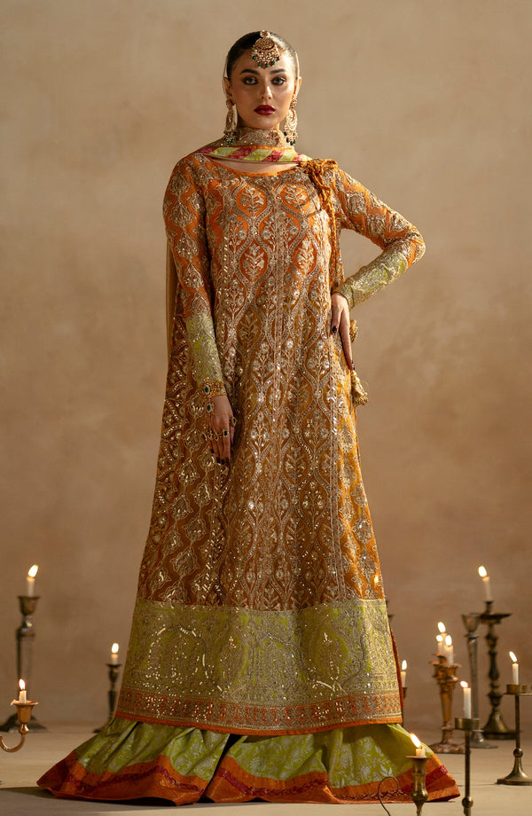 Maryam N Maria Embroidered Organza 3 piece suit Citrine