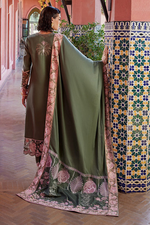 Mushq Embroidered Sateen 3 Piece Suit NAHLA