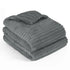 Stripe Fleece Throw Blanket for Sofa & Bed – Soft Warm Lightweight Polyester Blanket