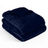 Stripe Fleece Throw Blanket for Sofa & Bed – Soft Warm Lightweight Polyester Blanket