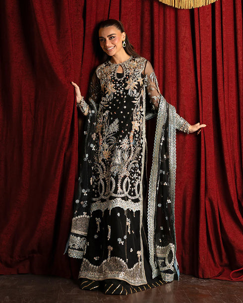 Mushq Embroidered sequined Net Suit Malika