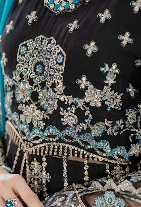 Adan Libbas Embroidered Chiffon 3 piece suit 5289