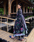 Mushq Embroidered Karandi Suit Midnight Rune