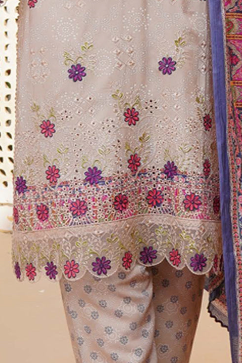 Munira Designer Digital Embroidered Linen 3 Piece Suit MSL114