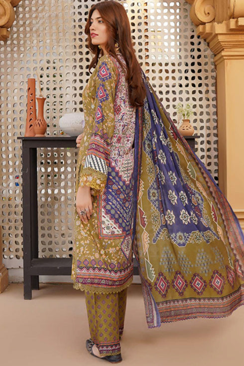 Munira Designer Digital Embroidered Linen 3 Piece Suit MSL117