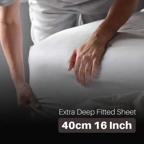 Luxurious Extra Deep Fitted Microfiber Bed Sheets 16"/40CM - Grey
