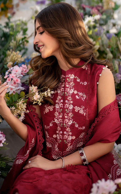 Asifa Nabeel Embroidered Lawn Suit Opium