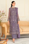 Flossie Embroidered Chiffon 3 Piece suit PERIWINKLE