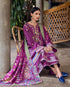 Mushq Embroidered Karandi Suit Plum Swirl