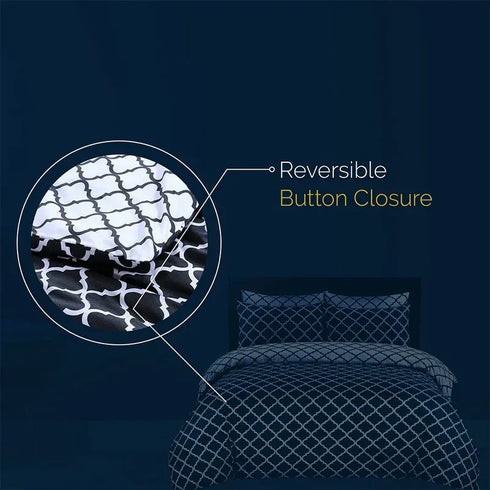 Spades Printed Black Duvet Cover Set - 100% Cotton for a Stylish Bed