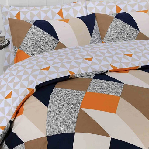 Pure Cotton Printed Duvet Cover Set - Premium Quality - Geometric 3D