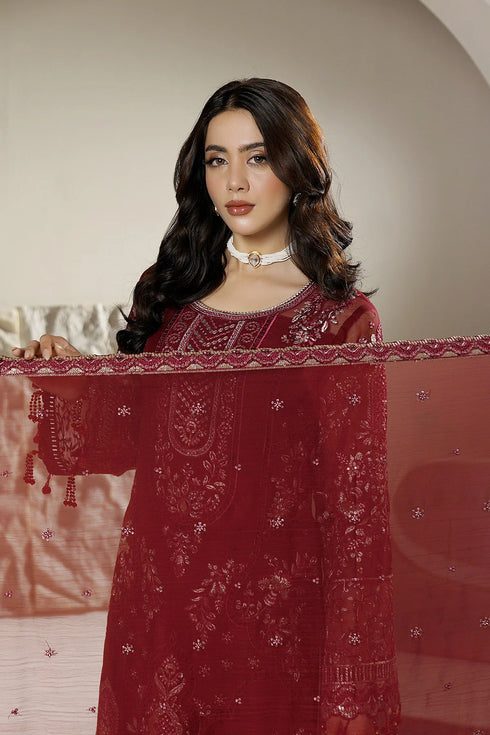 Maryams Embroidered Chiffon Suit A-12001