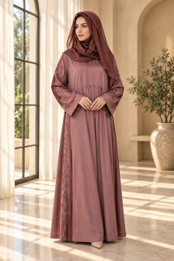 Rafia Embroidered Viscose 2 Piece Abaya G225