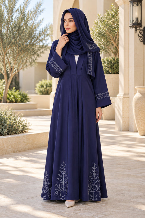 Rafia Embroidered Viscose 2 Piece Abaya G227