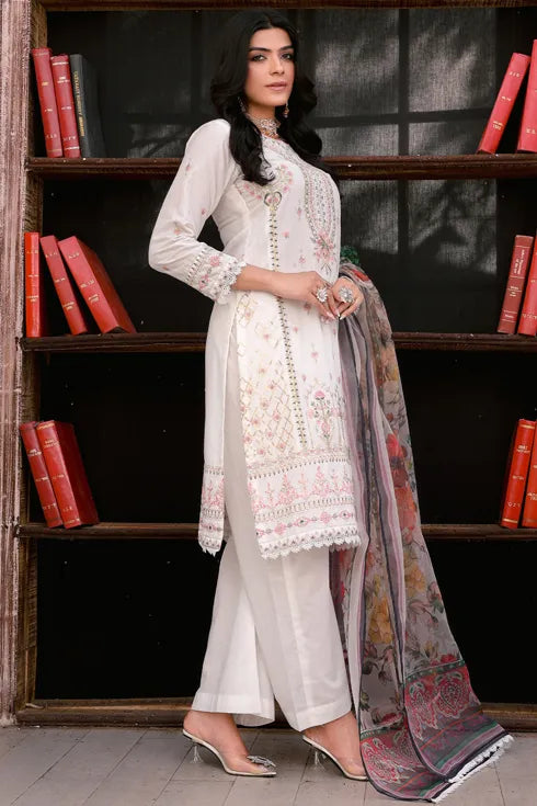 Rang-E-Noor Self Viscose 3 Piece Suit QSC-03