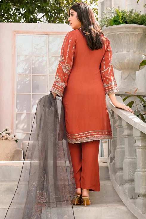 Rang-E-Noor Self Viscose 3 Piece Suit QSV-12