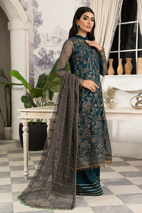 Zarif Embroidered Net 3 piece suit ZAF 04