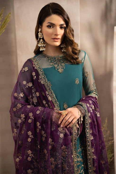 Zarif Embroidered Net 3 piece suit ZRN 06
