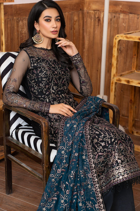 Zarif Embroidered Net 3 Piece Suit ZLM-02