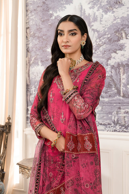 Zarif Embroidered Net 3 piece suit ZAF 05