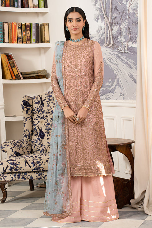 Zarif Embroidered Net 3 piece suit ZAF 08