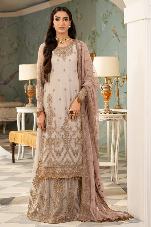 Zarif Embroidered Net 3 piece suit ZAF 06