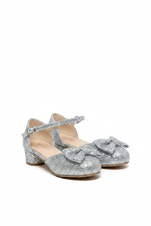 Kids Silver Glitter Shoes BS-608