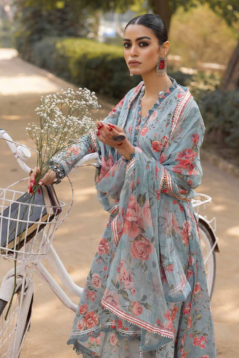 lawn dress with chiffon dupatta H253-005A-2C Mahay Digital Lawn Dress with Chiffon Dupatta for USA Shoppers