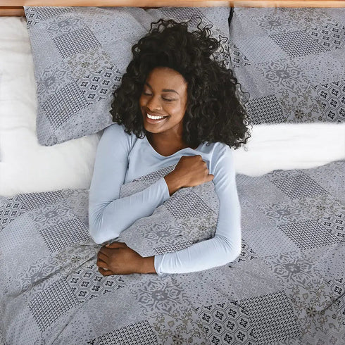 Soft Cotton Quilted Duvet Cover Set - Marrocoas Printed Reversible
