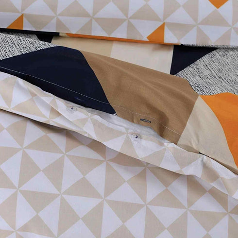 Pure Cotton Printed Duvet Cover Set - Premium Quality - Geometric 3D