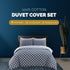 Spades Printed Grey Duvet Cover Set - 100% Cotton for a Stylish Bed