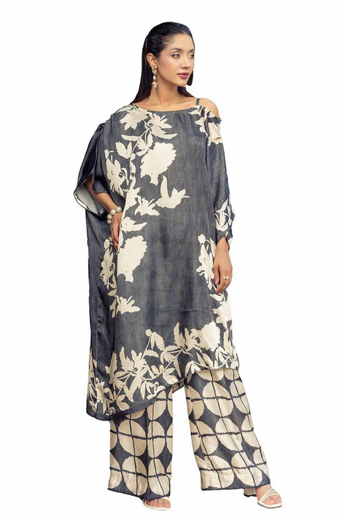 Gul Ahmed 2PC Unstitched Printed Silk Suit TS-42011
