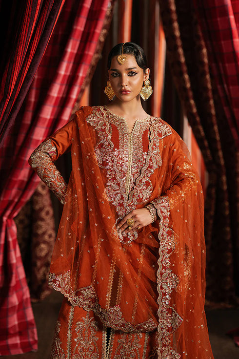 Afrozeh Emboridered Raw Silk Suit Aafreen