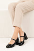 Black Patent Round Toe Block Kitten Heel Shoes – G-1830-4
