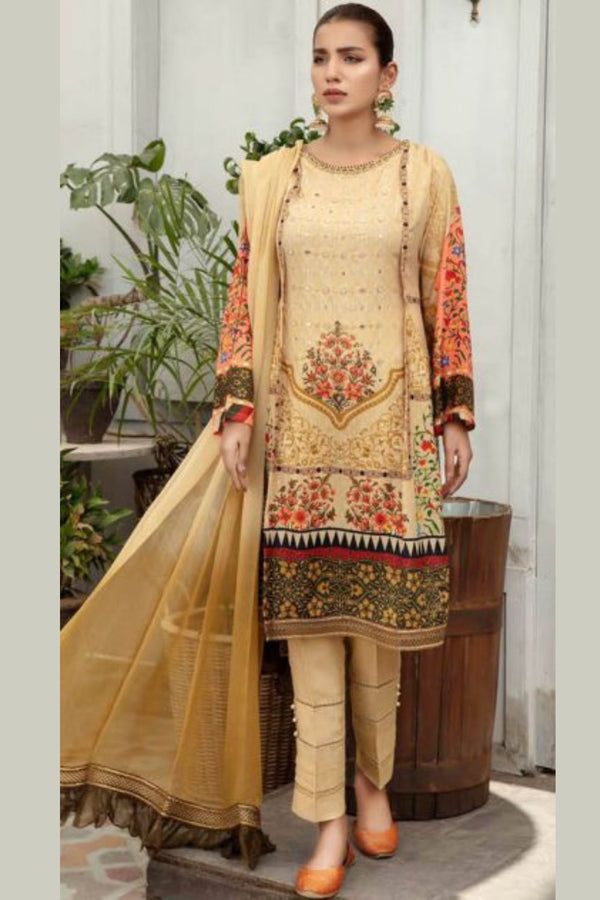 Simrans Digital Printed Grip Silk 3 Piece Suit - GSK 23