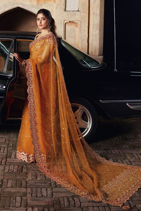 Qalamkar Embroidered Net Sari SH-02