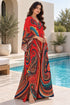 Women’s Red Maxi Kaftan Beach Cover-Up – Relaxed Fit