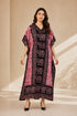 Women’s Elephant Print Kaftan Dress – Plus Size V-Neck Batwing Kimono Beach Cover-Up