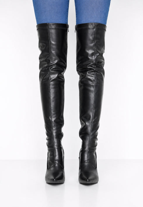 Women Thigh High Kinky Over The Knee Stiletto Matte Boots G-051