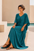 Women’s Cotton-Blend Plus Size Kaftan Dress – Solid Colour Maxi Beach and Bikini Cover-Up
