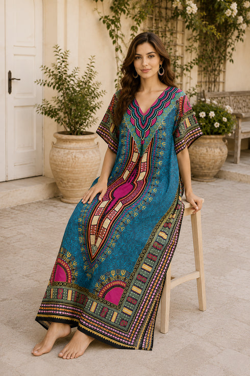 ALKC-Teal Women's Doll Swimwear Cover Up