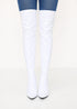 Women's White Thigh High Over The Knee Stiletto Boots Faux Leather Zip G-051